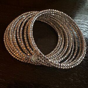 Stella & Dot Silver Spiral Bangle Bracelet